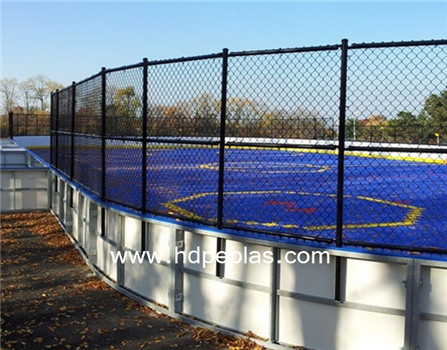 PE board ice rink barrier for sports arena system